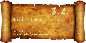 Baló Luca névjegykártya